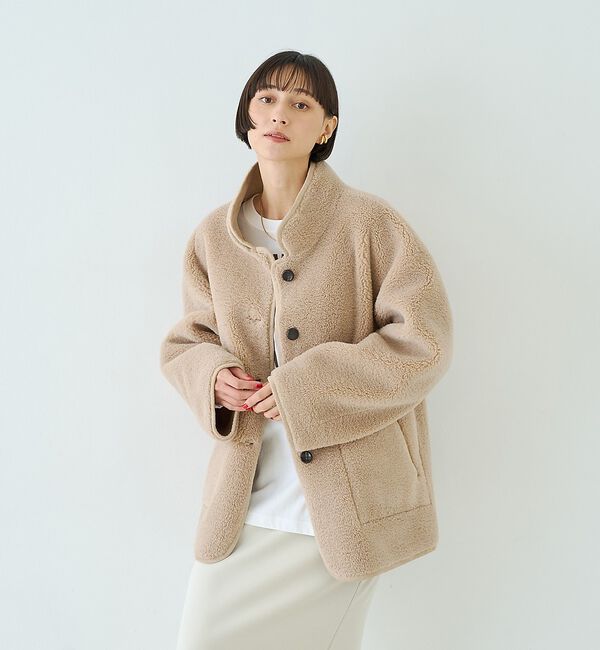 Rouge vif「【2サイズ展開】2WAYスタンドカラースエードライクリバーシブルボアコート【予約」|その他|