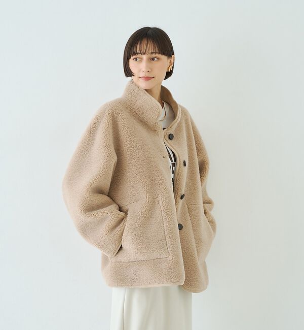 Rouge vif「【2サイズ展開】2WAYスタンドカラースエードライクリバーシブルボアコート【予約」|その他|