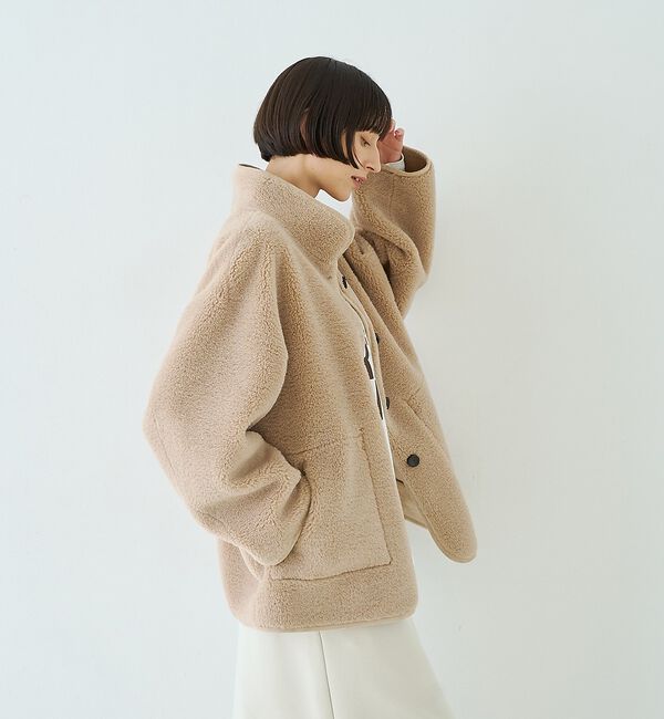 Rouge vif「【2サイズ展開】2WAYスタンドカラースエードライクリバーシブルボアコート【予約」|その他|