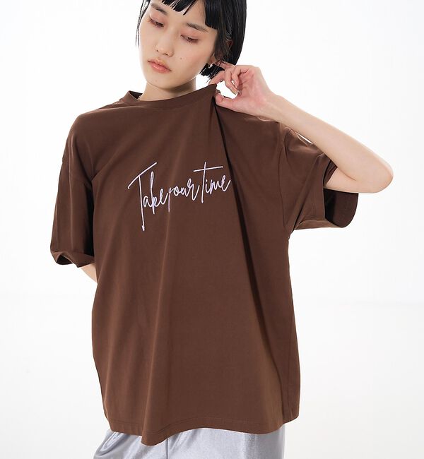 NOMINE「ロゴプリント オーバーサイズ Tシャツ｜2タイプ」|Tシャツ・カットソー|ブラウン系その他2