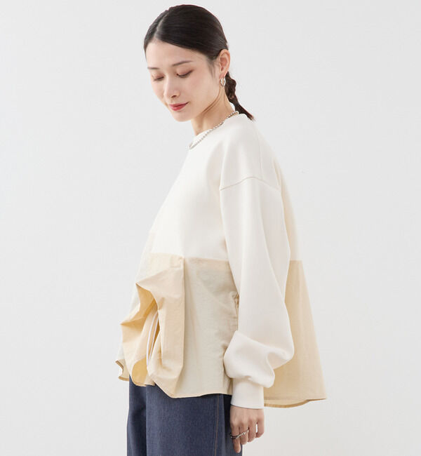 Soffitto「異素材使いプルオーバー」|Tシャツ・カットソー|