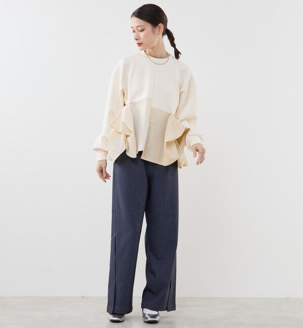 Soffitto「異素材使いプルオーバー」|Tシャツ・カットソー|