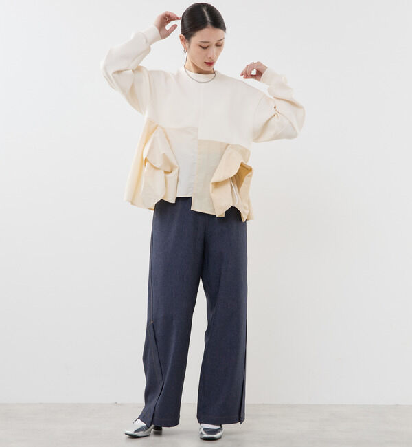 Soffitto「異素材使いプルオーバー」|Tシャツ・カットソー|