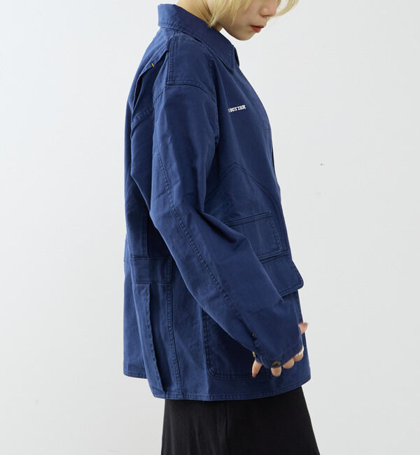 SOFFITTO「【GREEN BUTTER/グリーンバター】Cotton Utlity Jacket Navy」|ブルゾン・スタジャン|