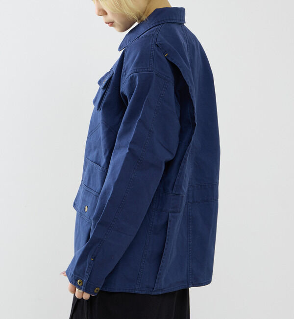 SOFFITTO「【GREEN BUTTER/グリーンバター】Cotton Utlity Jacket Navy」|ブルゾン・スタジャン|