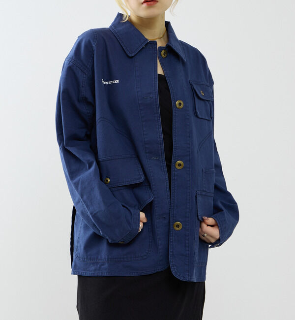 SOFFITTO「【GREEN BUTTER/グリーンバター】Cotton Utlity Jacket Navy」|ブルゾン・スタジャン|
