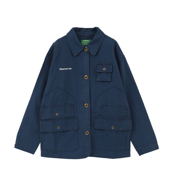 SOFFITTO「【GREEN BUTTER/グリーンバター】Cotton Utlity Jacket Navy」|ブルゾン・スタジャン|