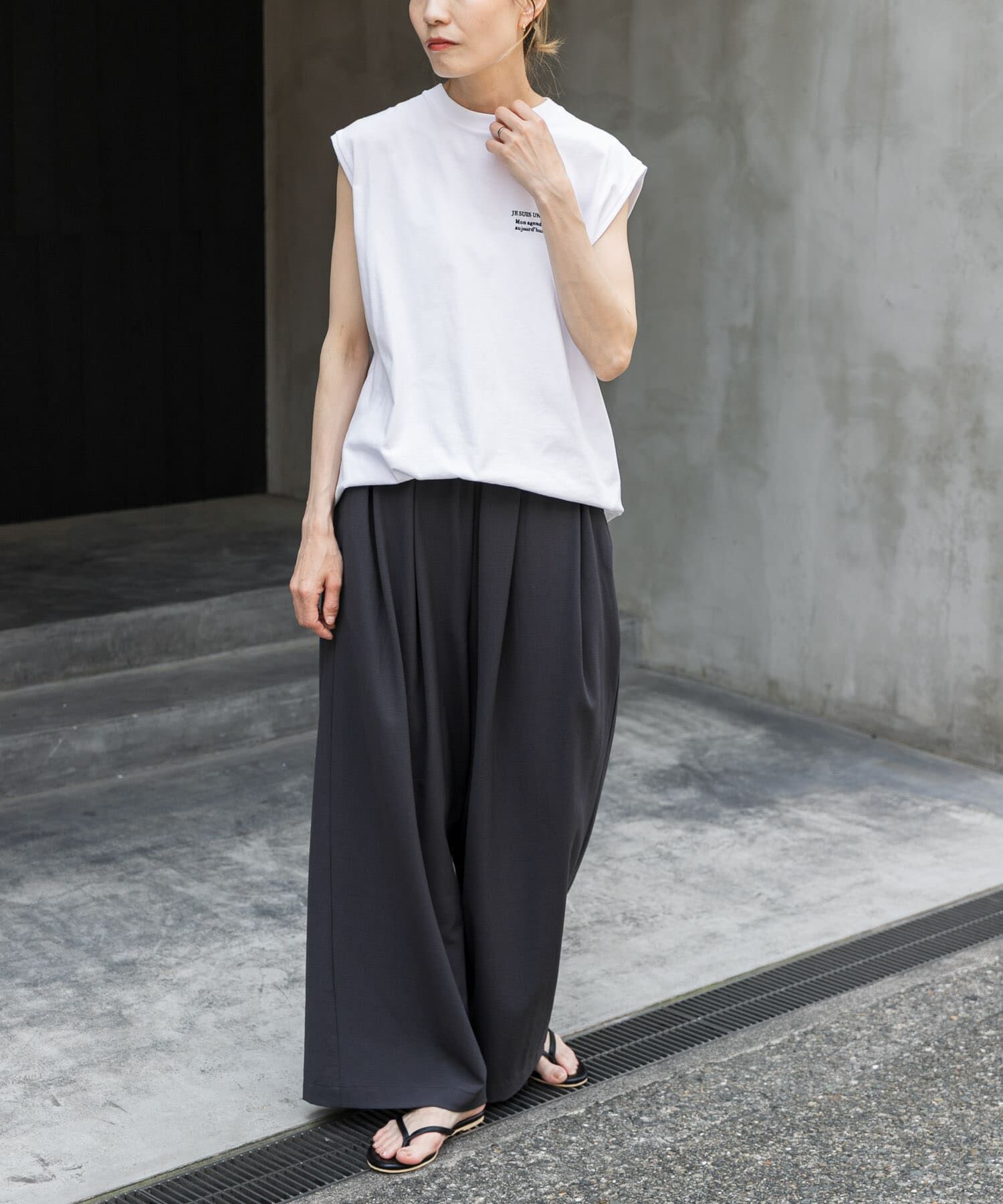 URBAN RESEARCH DOORS「FORK&SPOON　エンブロイダリーノースリーブTシャツ」|Tシャツ・カットソー|