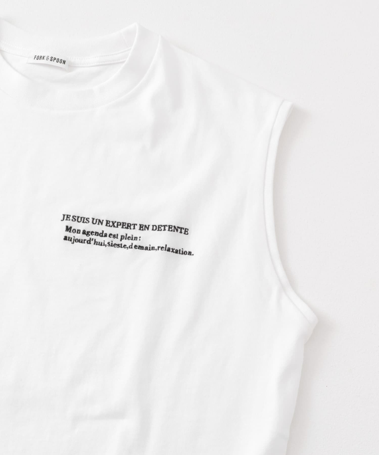 URBAN RESEARCH DOORS「FORK&SPOON　エンブロイダリーノースリーブTシャツ」|Tシャツ・カットソー|