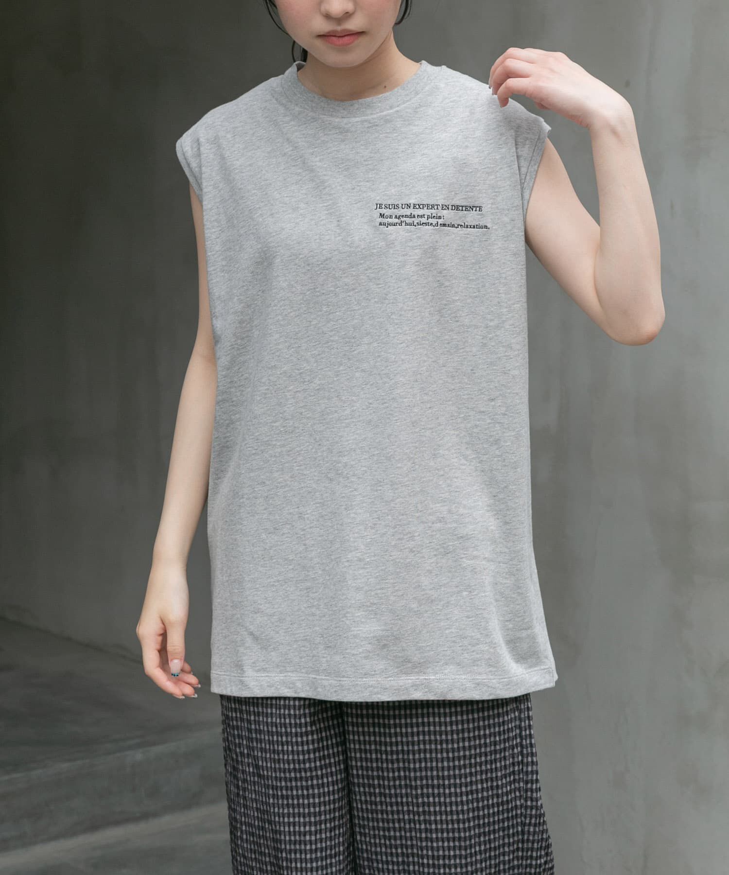 URBAN RESEARCH DOORS「FORK&SPOON　エンブロイダリーノースリーブTシャツ」|Tシャツ・カットソー|