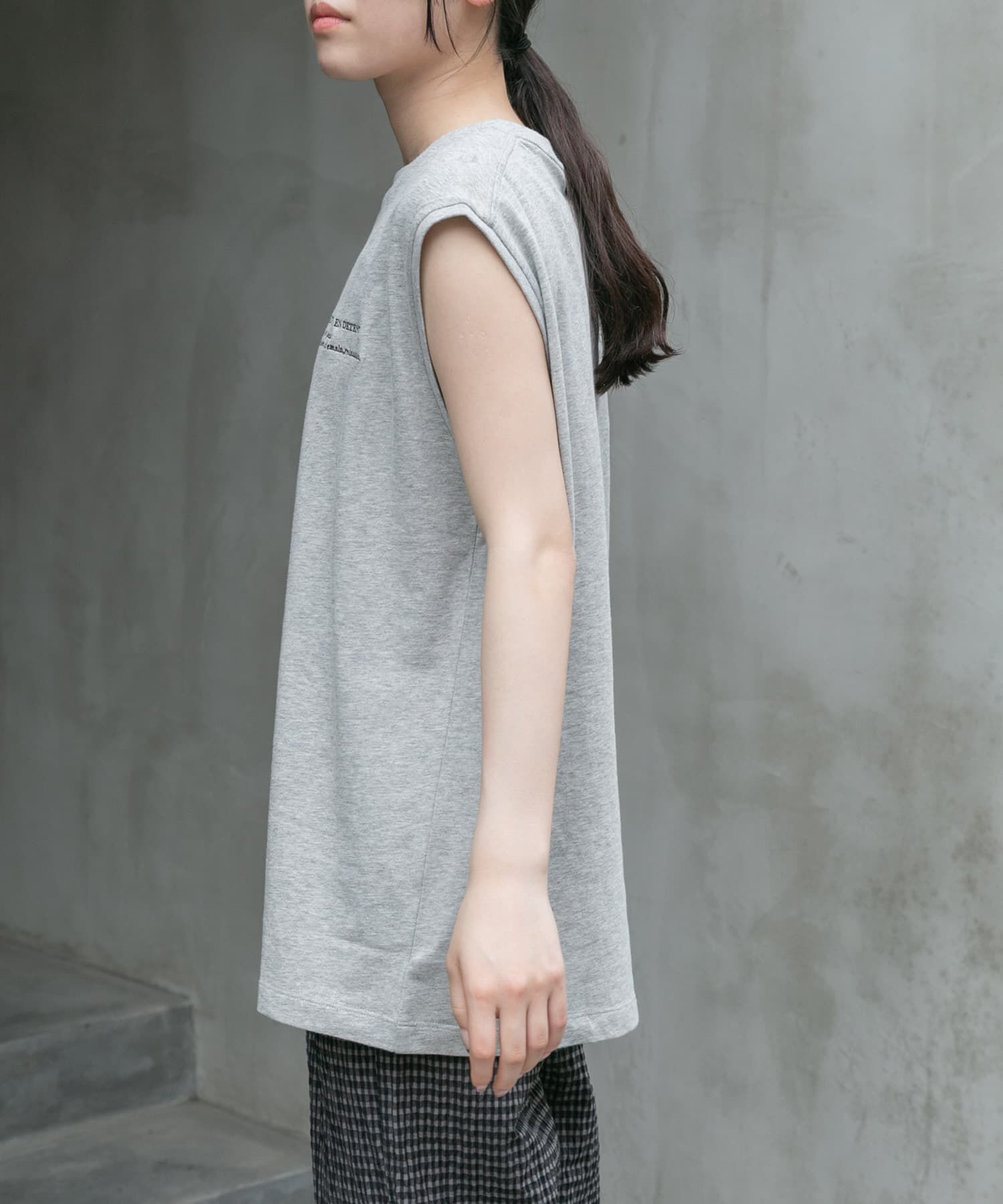 URBAN RESEARCH DOORS「FORK&SPOON　エンブロイダリーノースリーブTシャツ」|Tシャツ・カットソー|