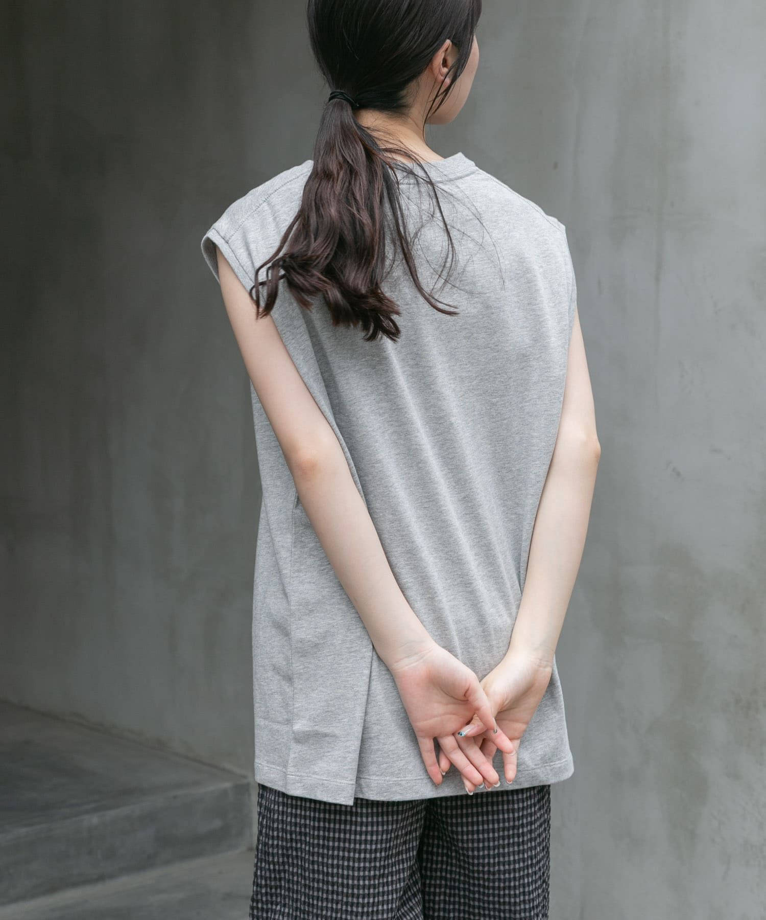 URBAN RESEARCH DOORS「FORK&SPOON　エンブロイダリーノースリーブTシャツ」|Tシャツ・カットソー|