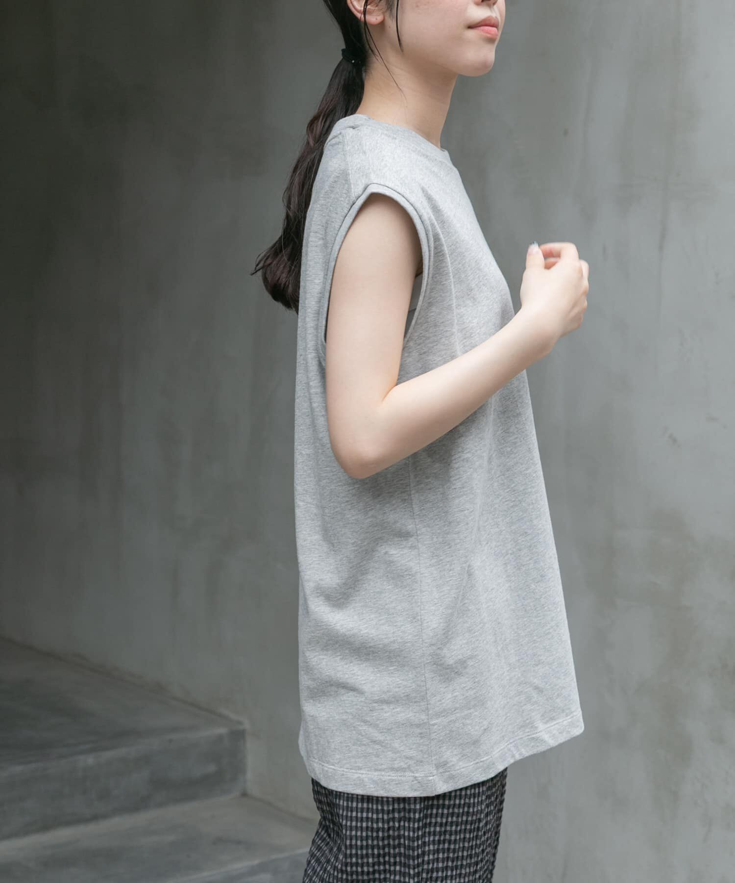 URBAN RESEARCH DOORS「FORK&SPOON　エンブロイダリーノースリーブTシャツ」|Tシャツ・カットソー|