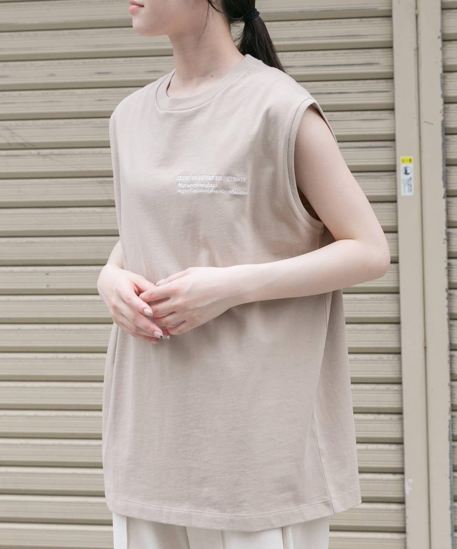 URBAN RESEARCH DOORS「FORK&SPOON　エンブロイダリーノースリーブTシャツ」|Tシャツ・カットソー|