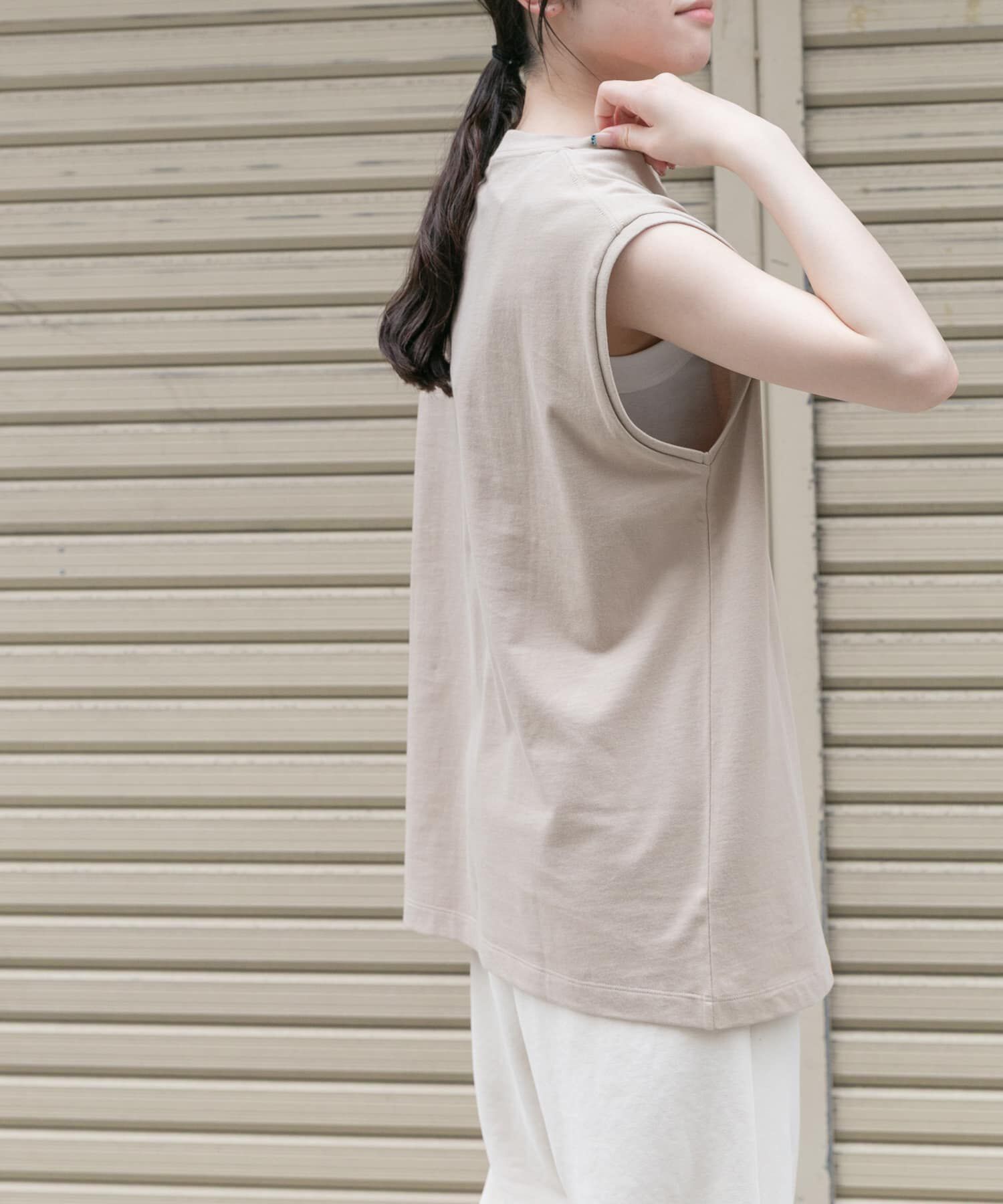 URBAN RESEARCH DOORS「FORK&SPOON　エンブロイダリーノースリーブTシャツ」|Tシャツ・カットソー|