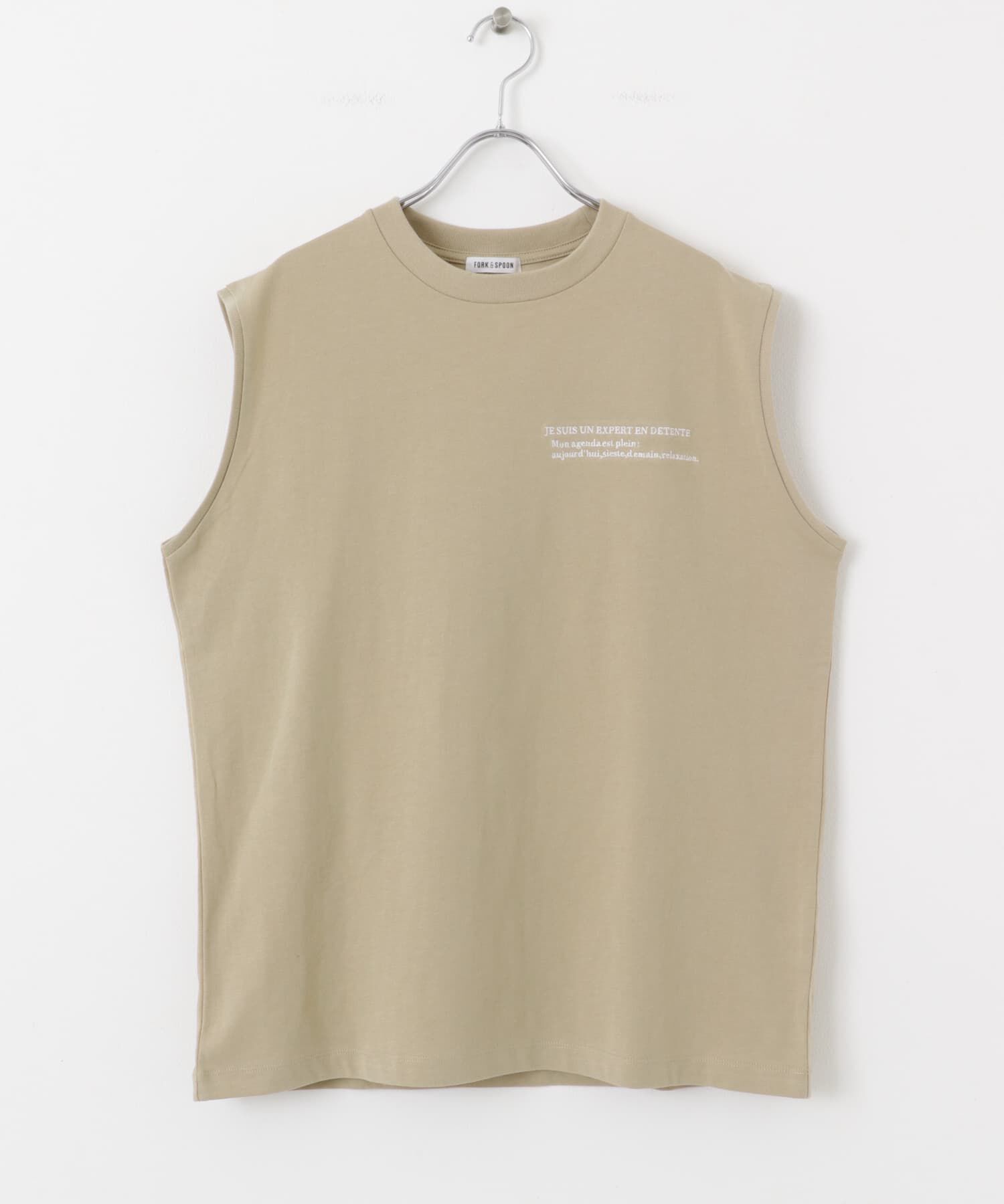 URBAN RESEARCH DOORS「FORK&SPOON　エンブロイダリーノースリーブTシャツ」|Tシャツ・カットソー|
