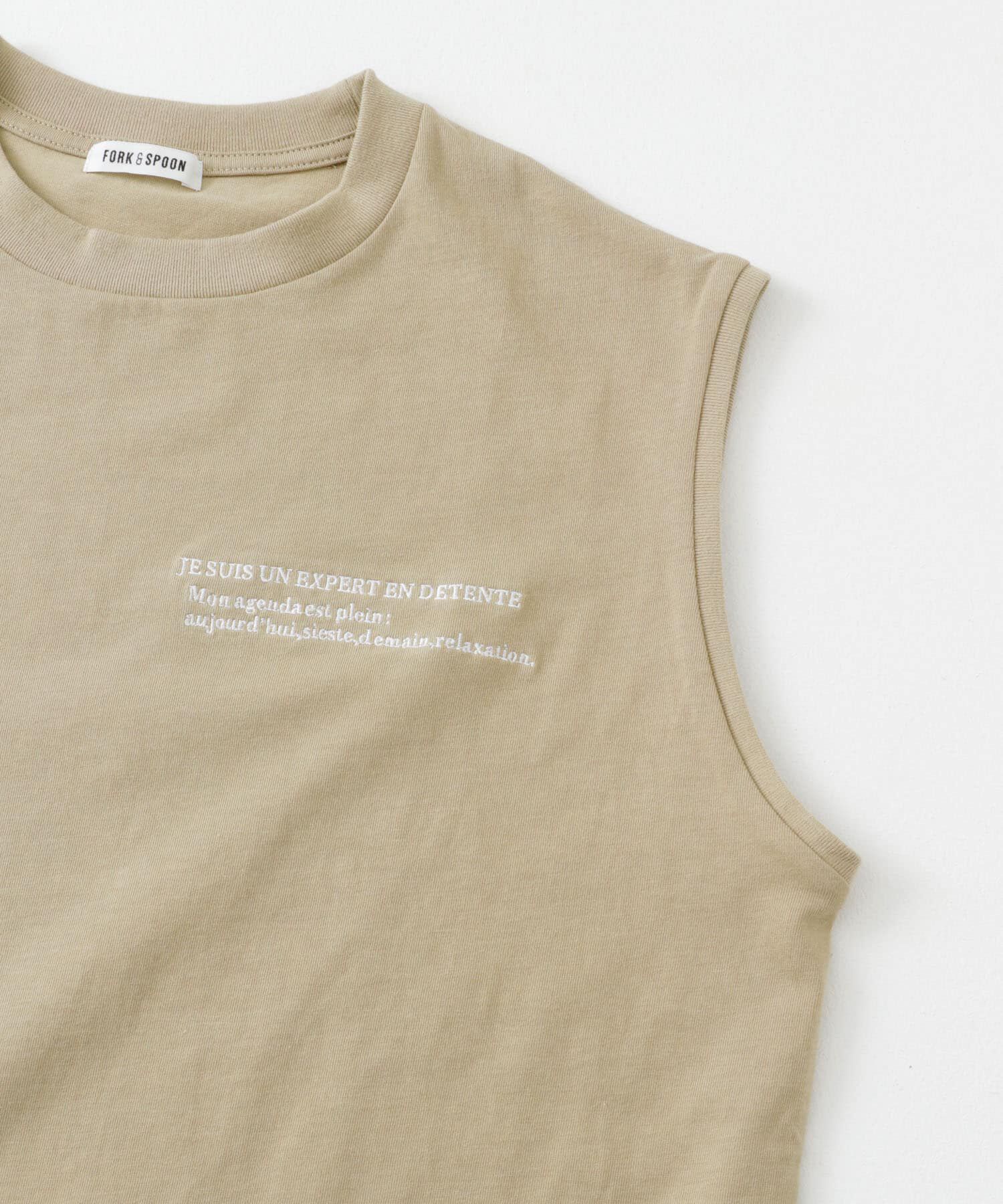 URBAN RESEARCH DOORS「FORK&SPOON　エンブロイダリーノースリーブTシャツ」|Tシャツ・カットソー|