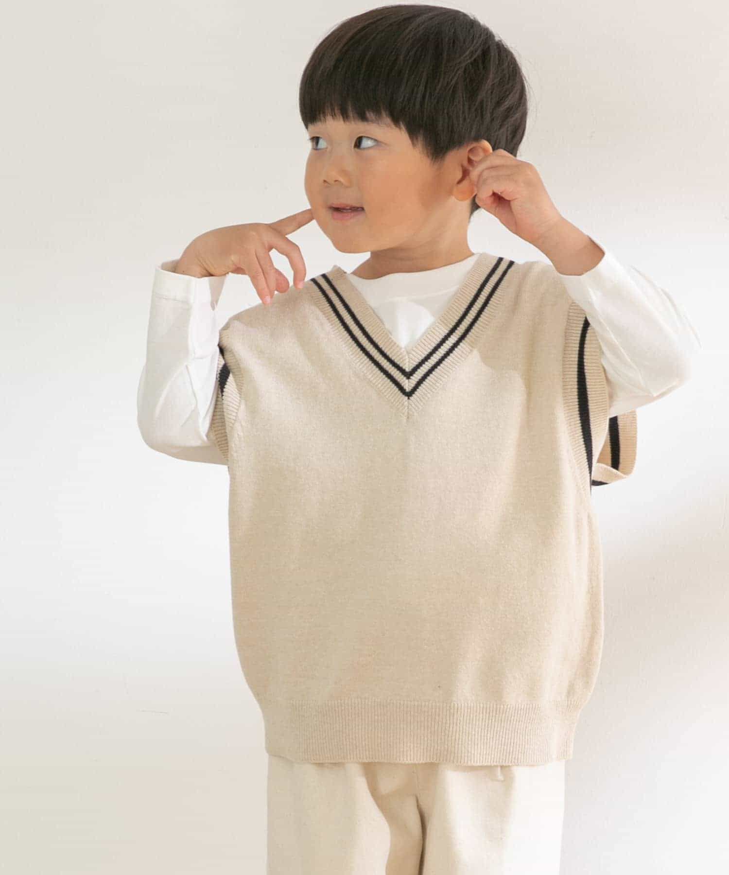 URBAN RESEARCH DOORS「『親子リンク』Vネックニットベスト(KIDS)」|ニット・セーター|