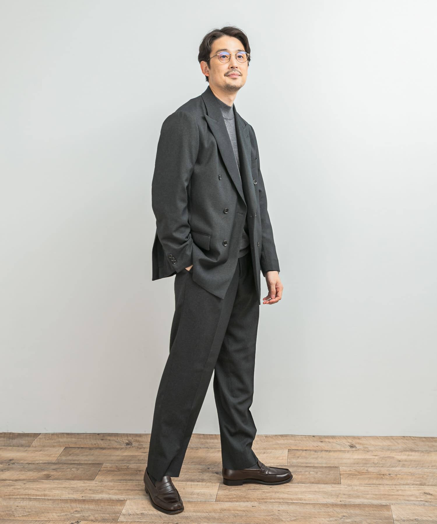 URBAN RESEARCH DOORS「LIFE STYLE TAILOR　ピンヘッドツイルストレッチ2タックパンツ」|スラックス|