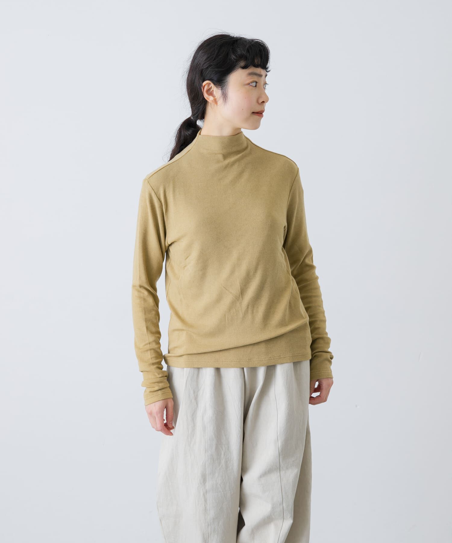かぐれ「ボトルネックソフトリブカットソー」|Tシャツ・カットソー|