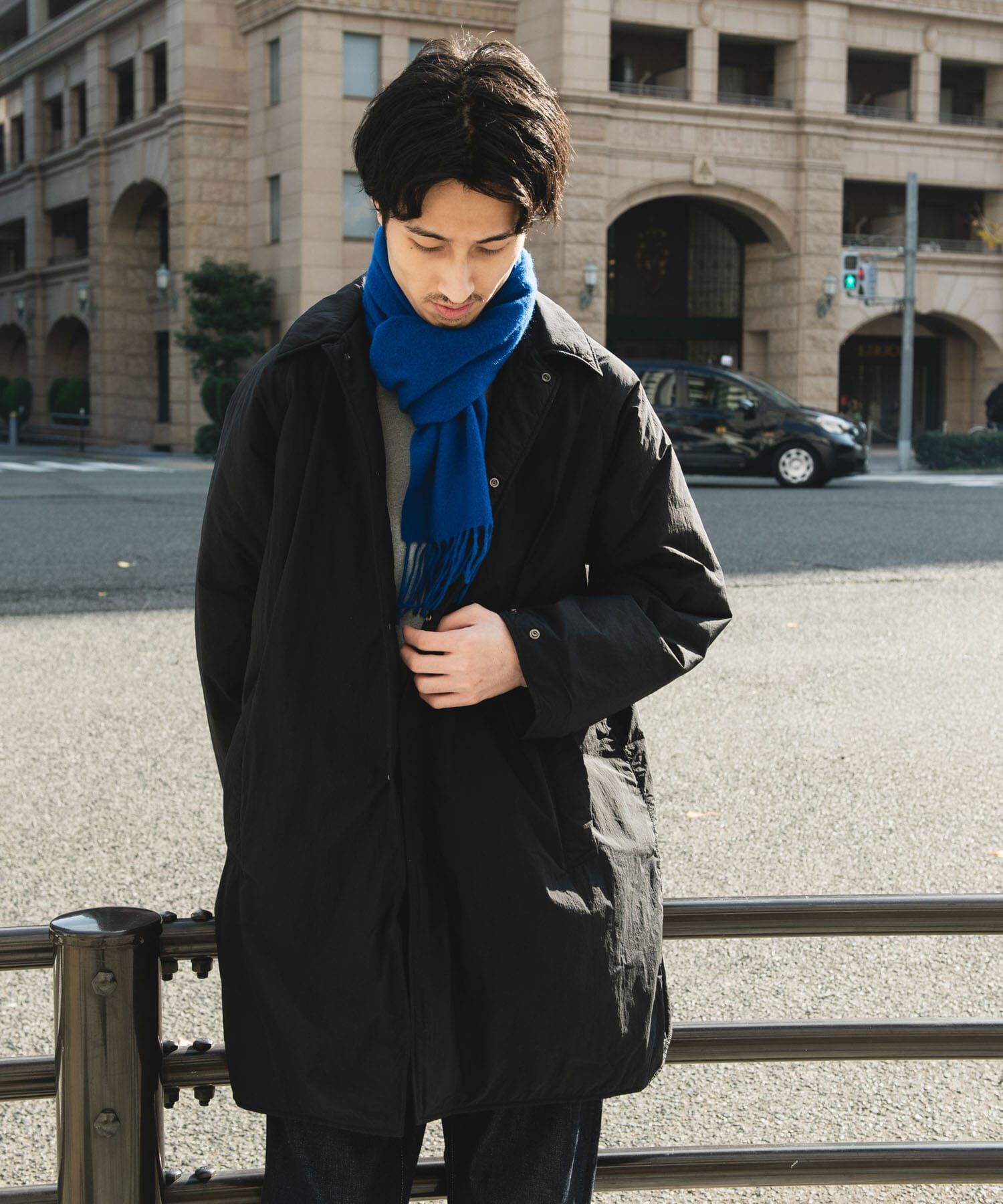 URBAN RESEARCH DOORS「ライトナイロン パデット バルマカンコート」|ノーカラーコート|