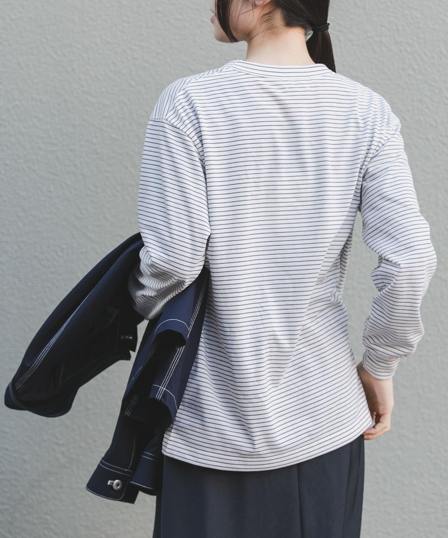 URBAN RESEARCH DOORS「FORK&SPOON　CAVEボーダーロングスリーブTシャツ」|Tシャツ・カットソー|
