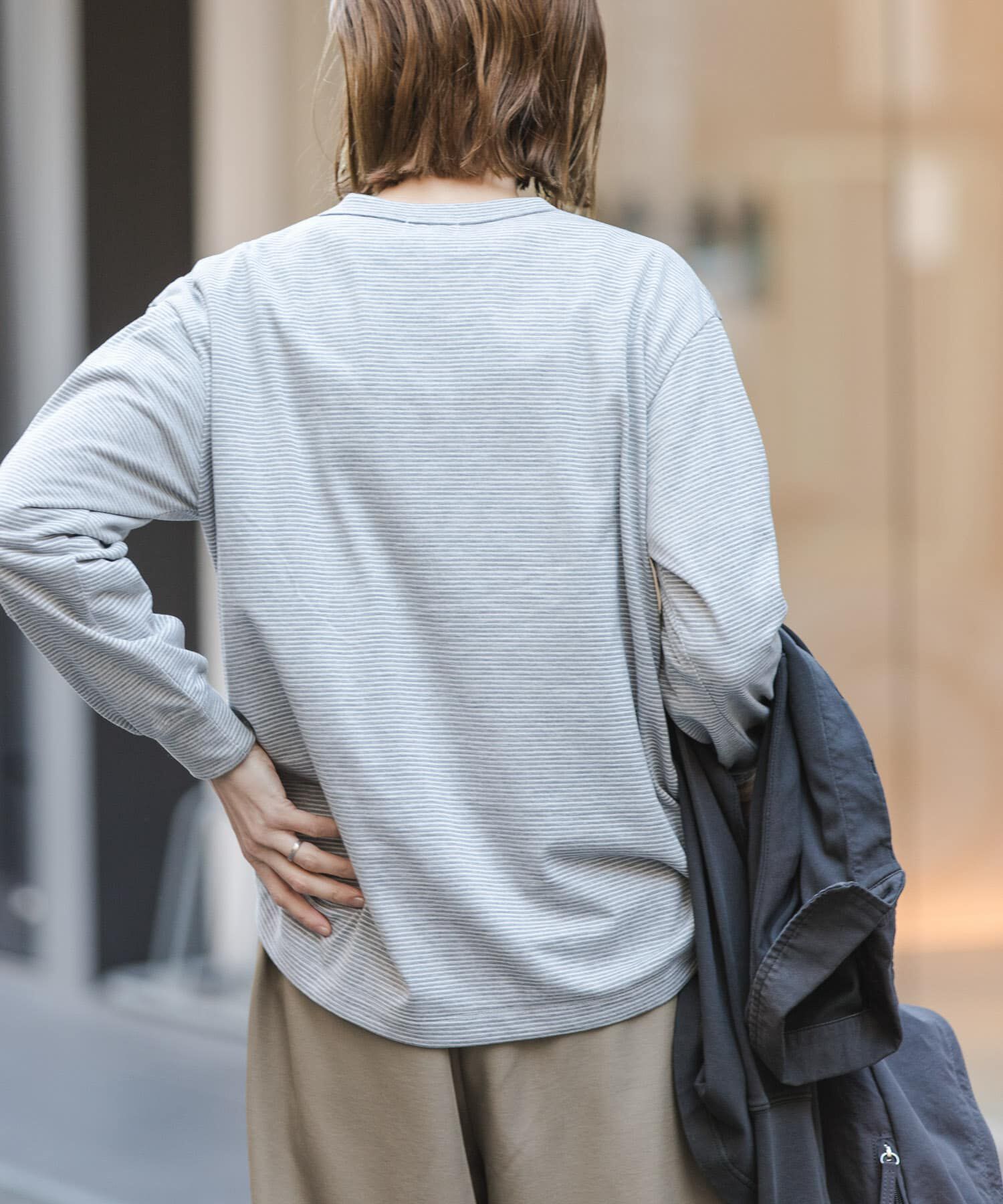 URBAN RESEARCH DOORS「FORK&SPOON　CAVEボーダーロングスリーブTシャツ」|Tシャツ・カットソー|