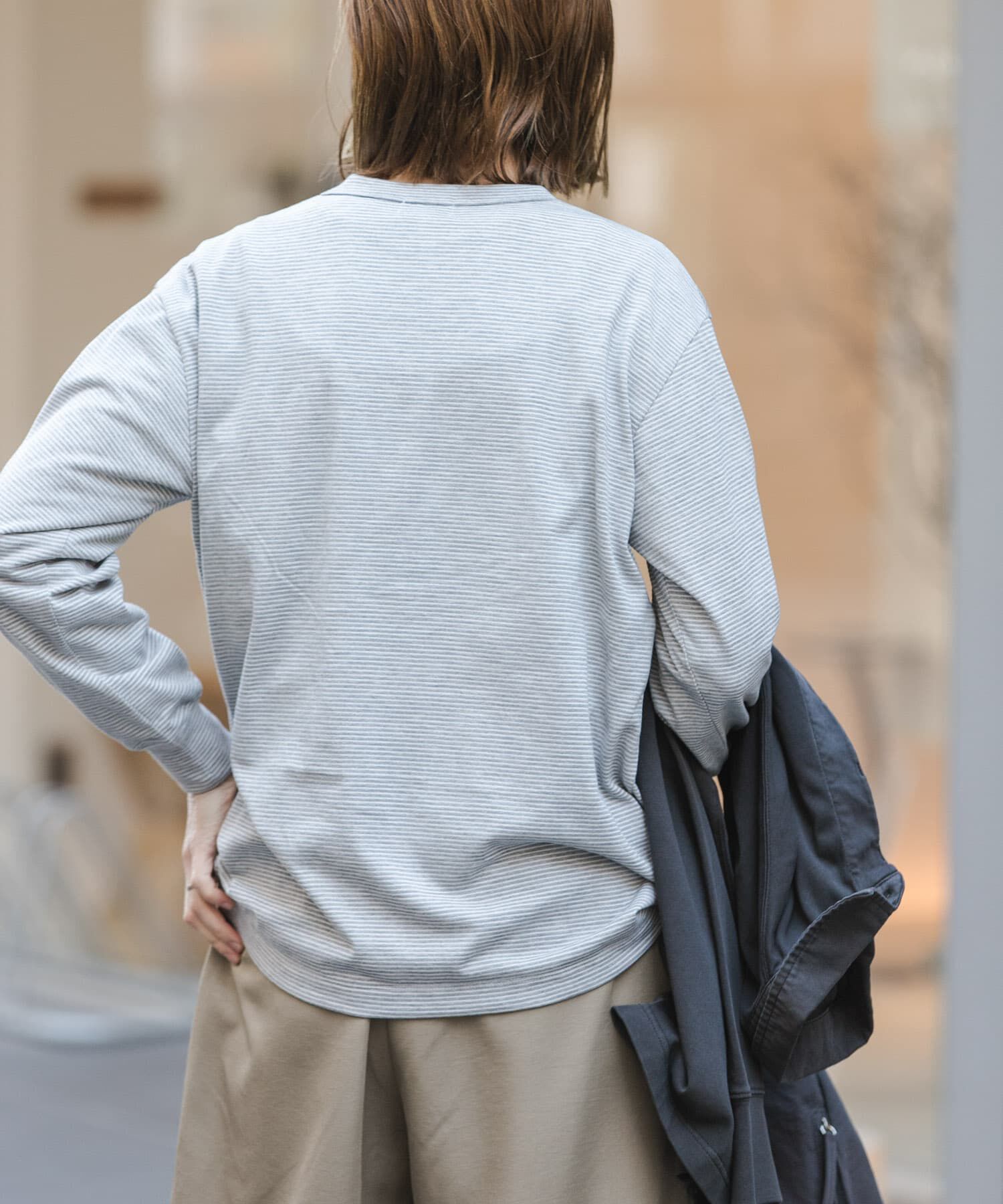 URBAN RESEARCH DOORS「FORK&SPOON　CAVEボーダーロングスリーブTシャツ」|Tシャツ・カットソー|