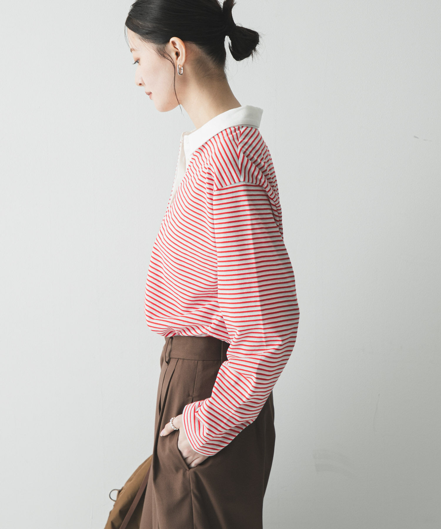 URBAN RESEARCH「シャツカラーマルチボーダーカットソー」|シャツ・ブラウス|