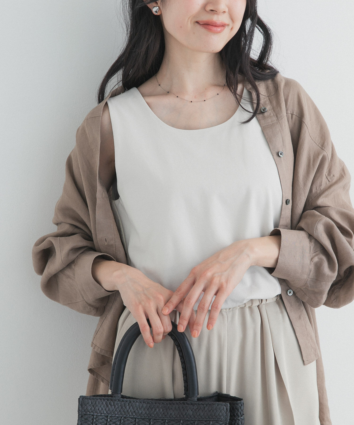 URBAN RESEARCH DOORS「異素材2WAYタンク」|タンクトップ|ベージュ系その他
