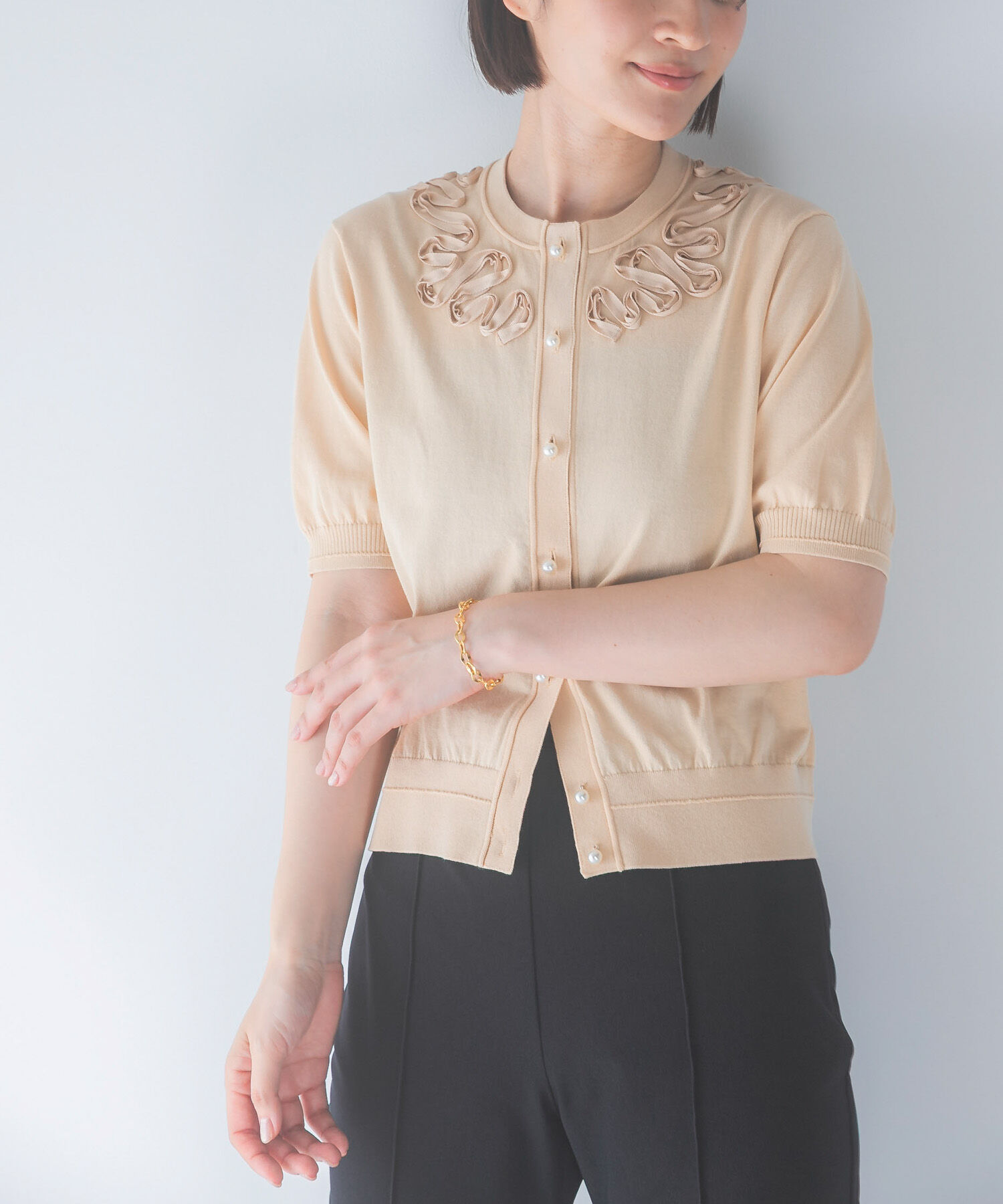 URBAN RESEARCH ROSSO「MARILYN MOON　EMBROIDERY KNIT CARDIGAN」|カーディガン|