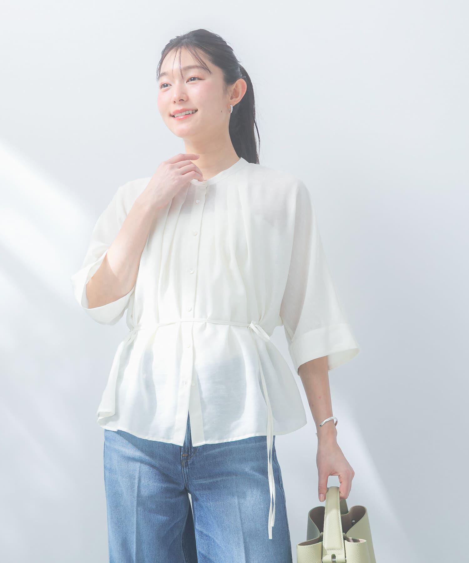 URBAN RESEARCH ROSSO「『WEB/一部店舗限定』リネン混ドルマンタックブラウス」|シャツ・ブラウス|