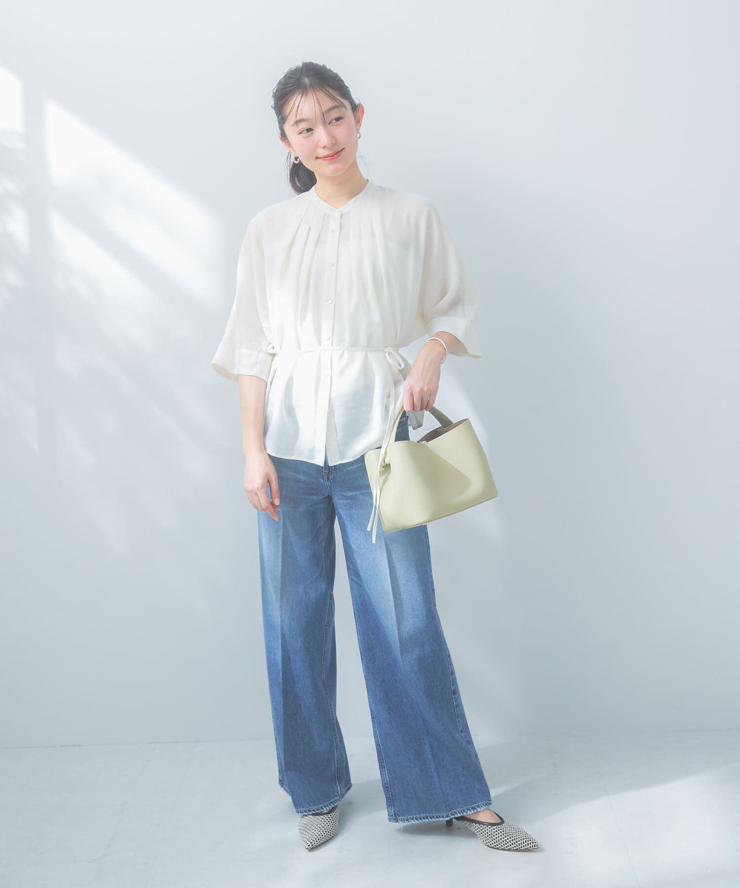 URBAN RESEARCH ROSSO「『WEB/一部店舗限定』リネン混ドルマンタックブラウス」|シャツ・ブラウス|