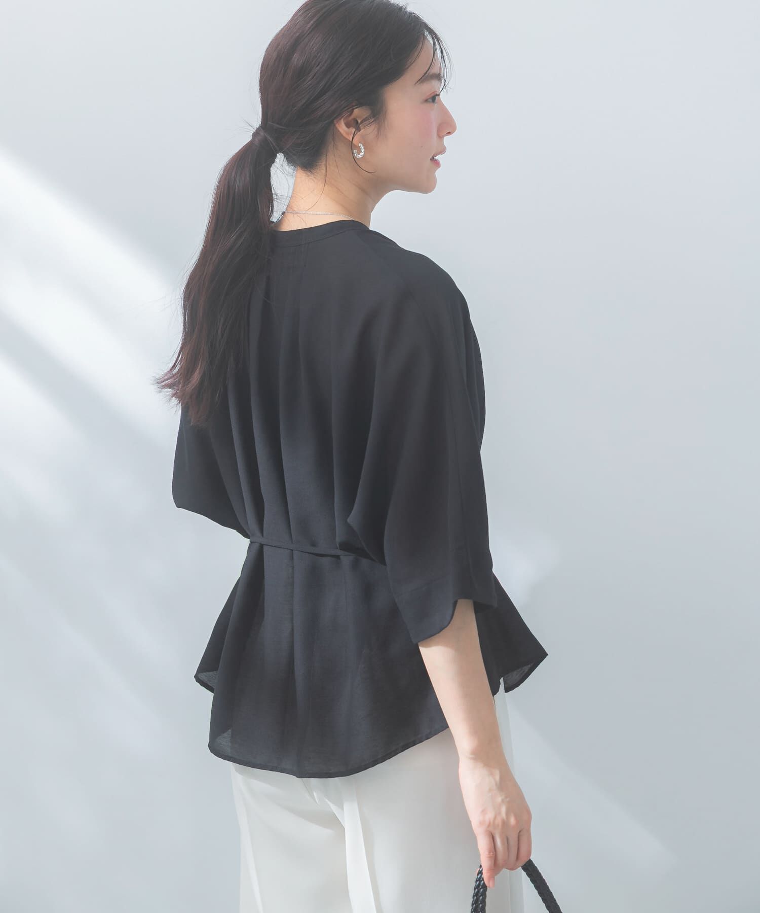 URBAN RESEARCH ROSSO「『WEB/一部店舗限定』リネン混ドルマンタックブラウス」|シャツ・ブラウス|