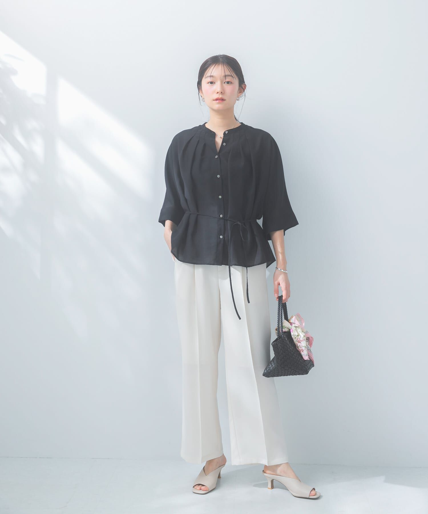 URBAN RESEARCH ROSSO「『WEB/一部店舗限定』リネン混ドルマンタックブラウス」|シャツ・ブラウス|