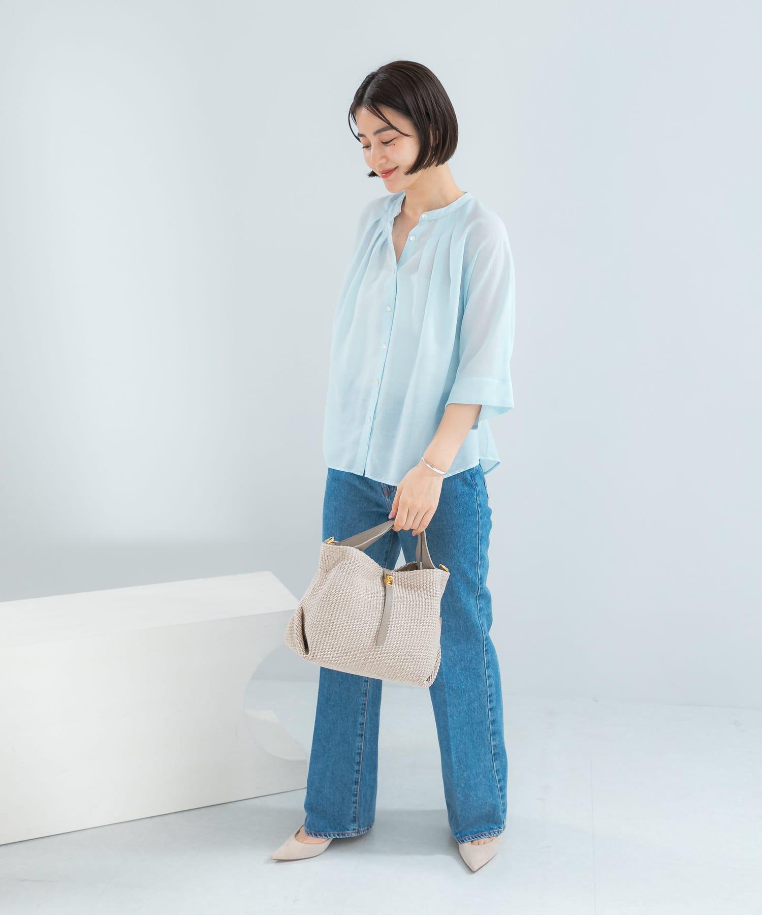 URBAN RESEARCH ROSSO「『WEB/一部店舗限定』リネン混ドルマンタックブラウス」|シャツ・ブラウス|