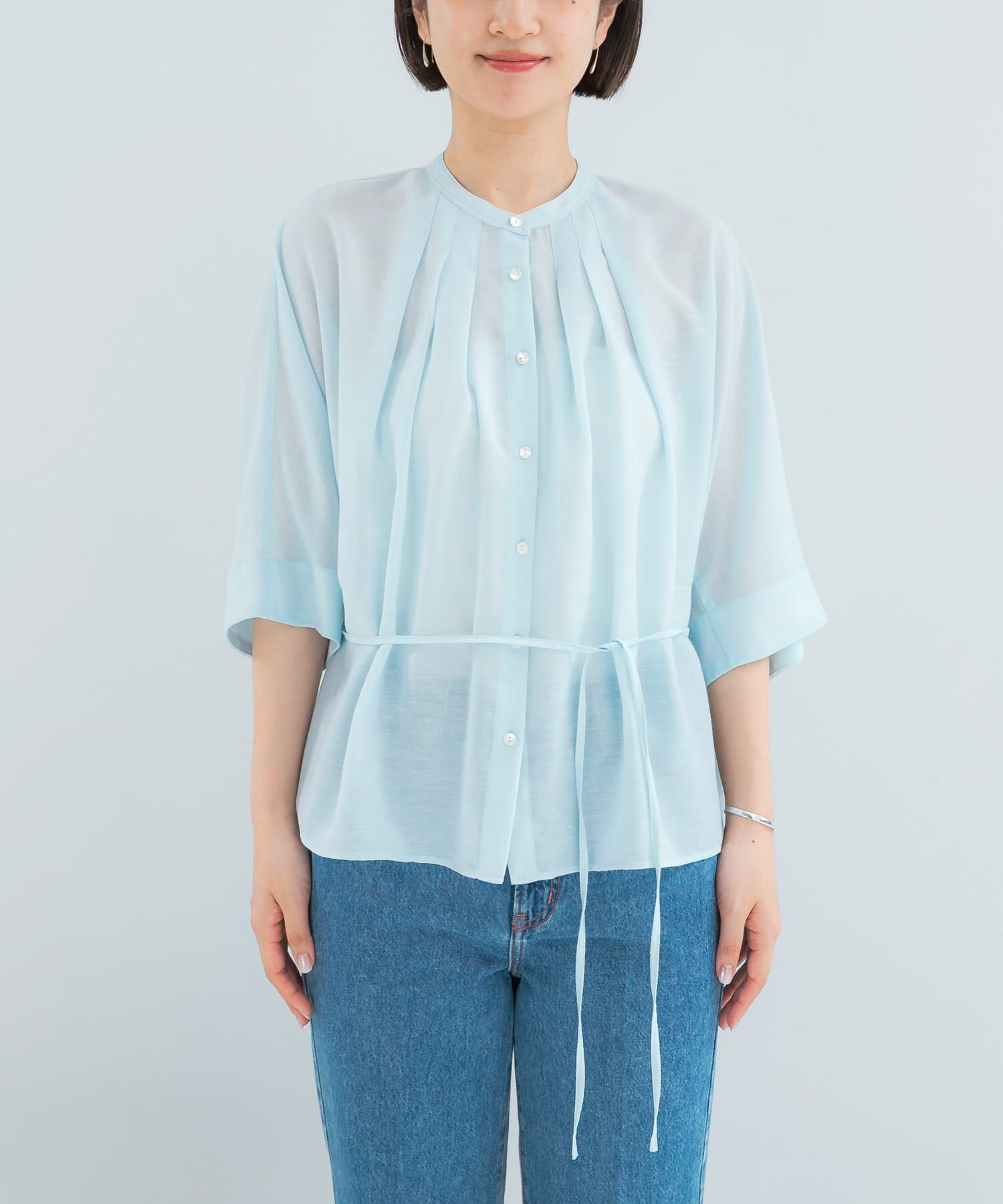 URBAN RESEARCH ROSSO「『WEB/一部店舗限定』リネン混ドルマンタックブラウス」|シャツ・ブラウス|