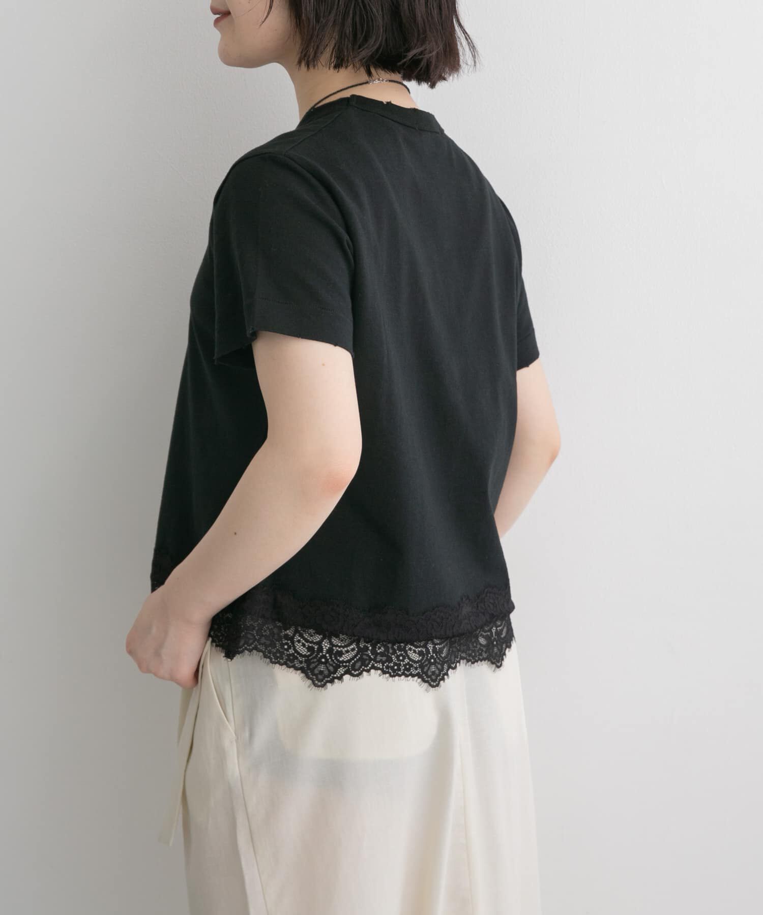 URBAN RESEARCH DOORS「FORK&SPOON　ヘムレースダメージTシャツ」|Tシャツ・カットソー|