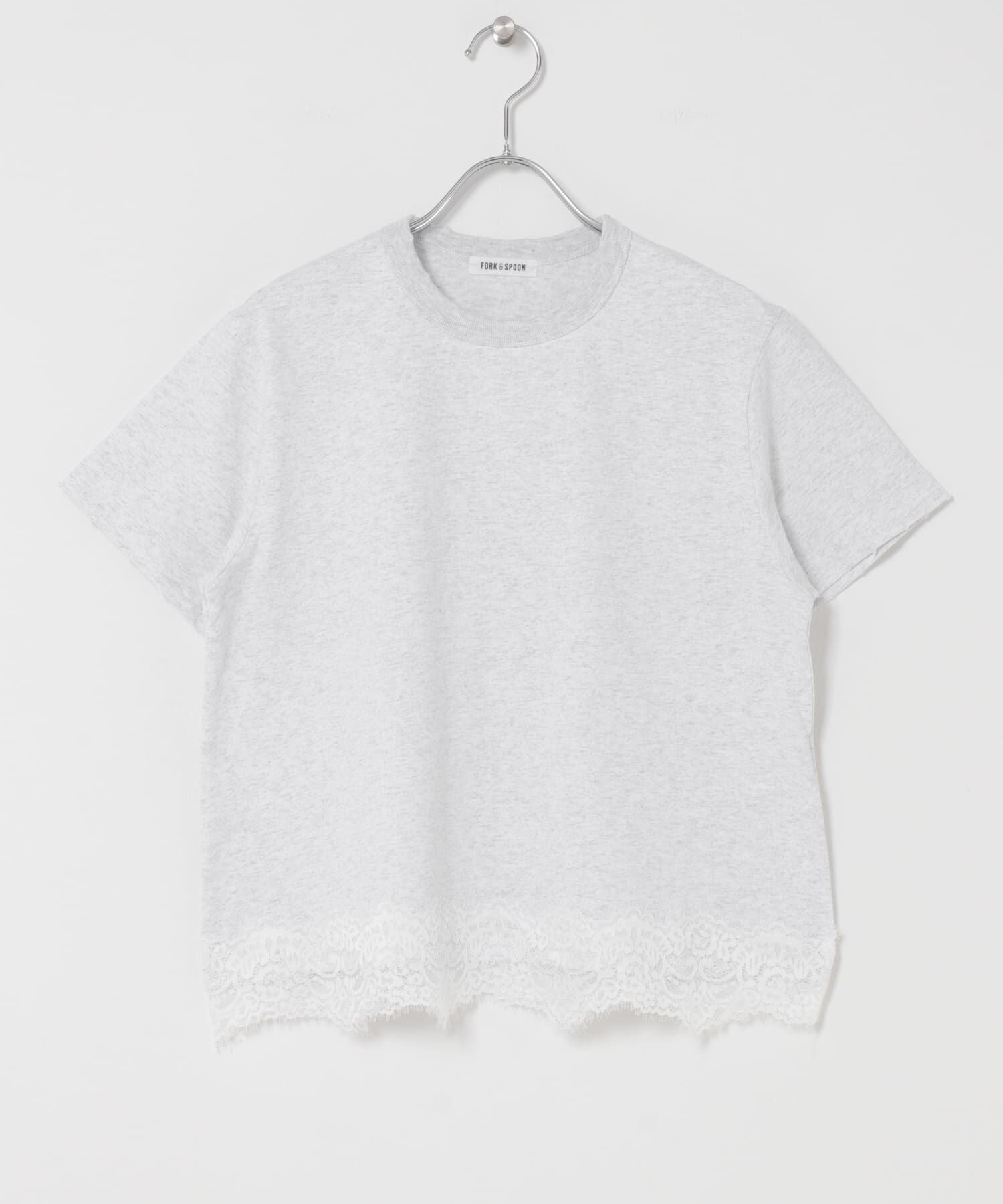 URBAN RESEARCH DOORS「FORK&SPOON　ヘムレースダメージTシャツ」|Tシャツ・カットソー|