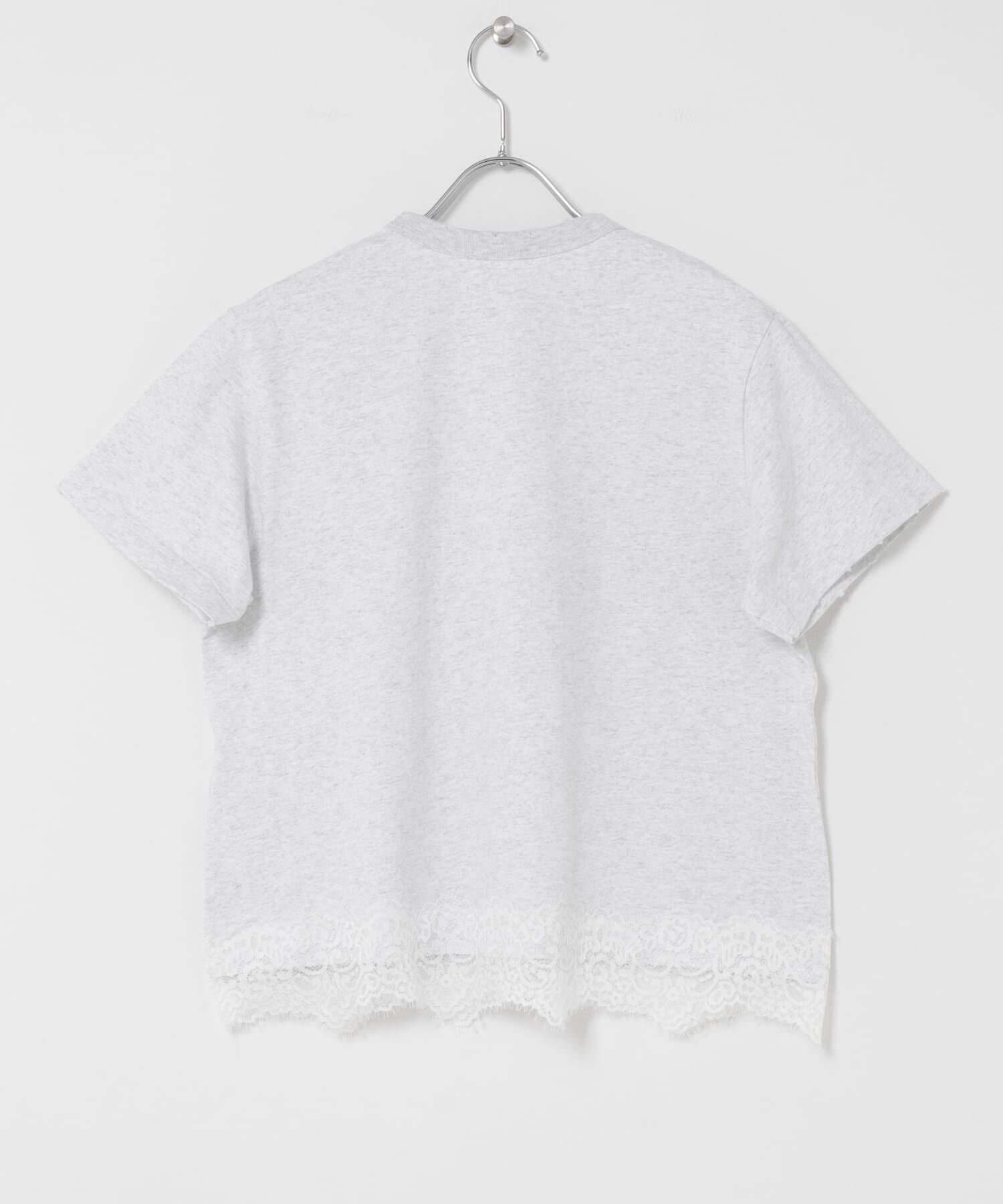 URBAN RESEARCH DOORS「FORK&SPOON　ヘムレースダメージTシャツ」|Tシャツ・カットソー|