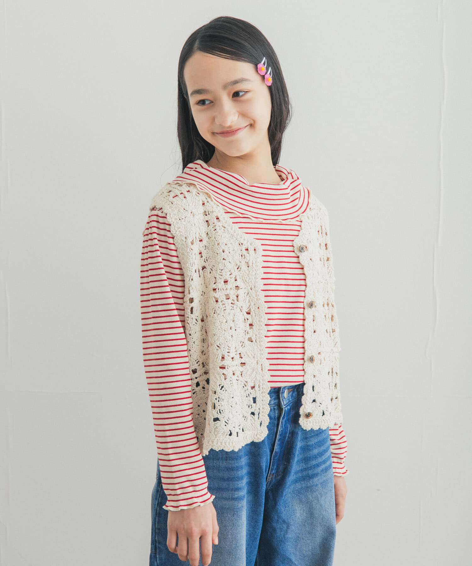 URBAN RESEARCH DOORS「『150サイズ』クロシェベスト(KIDS)」|ニット・セーター|