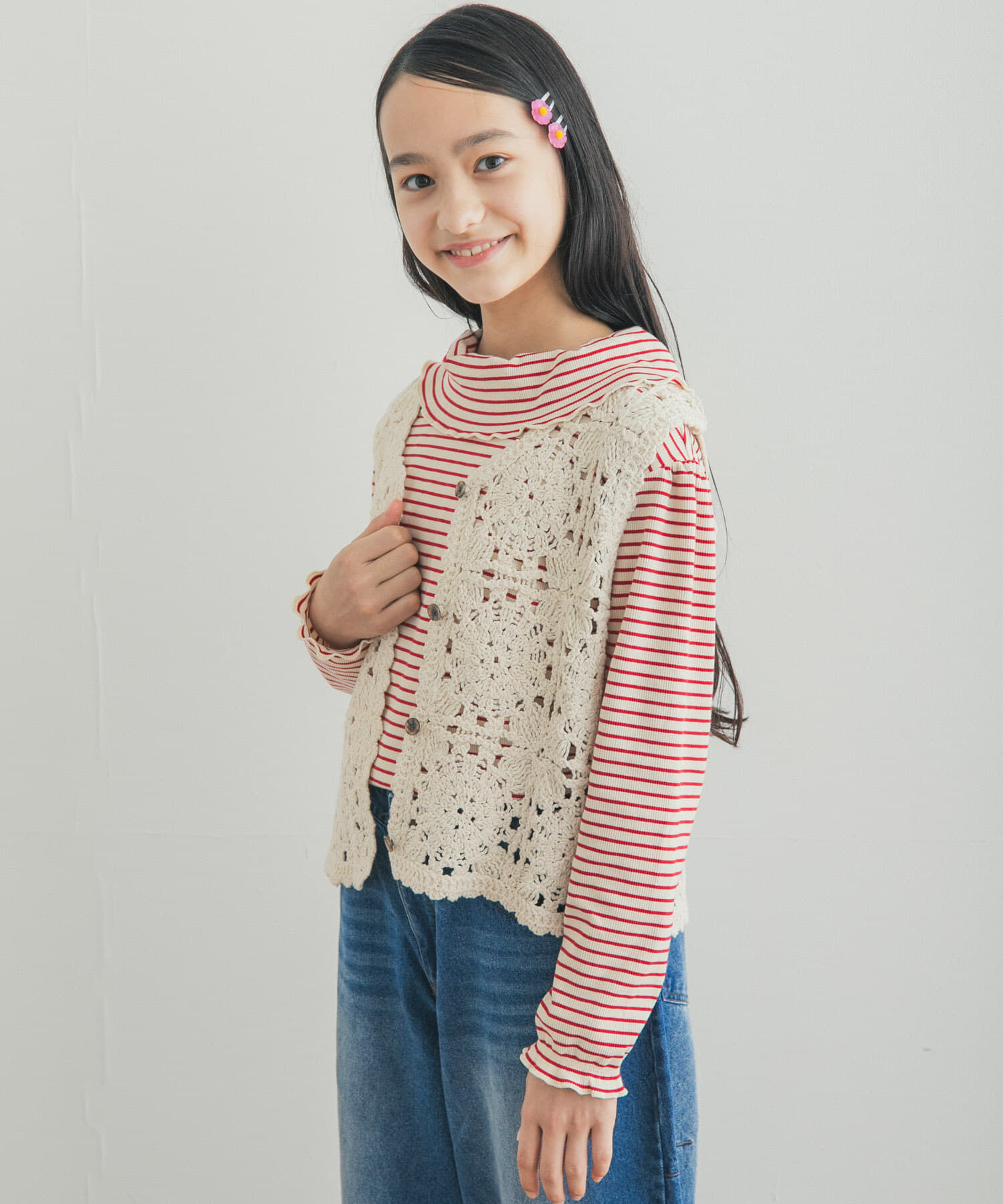 URBAN RESEARCH DOORS「『150サイズ』クロシェベスト(KIDS)」|ニット・セーター|