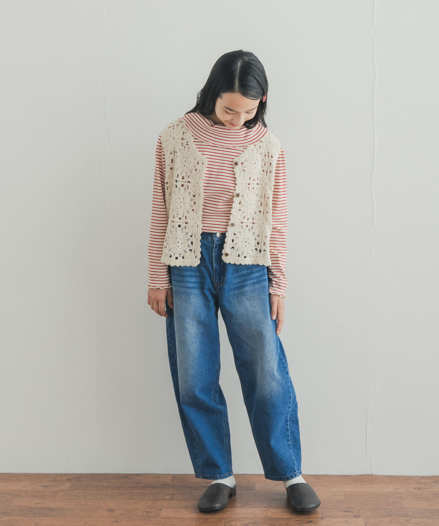 URBAN RESEARCH DOORS「『150サイズ』クロシェベスト(KIDS)」|ニット・セーター|