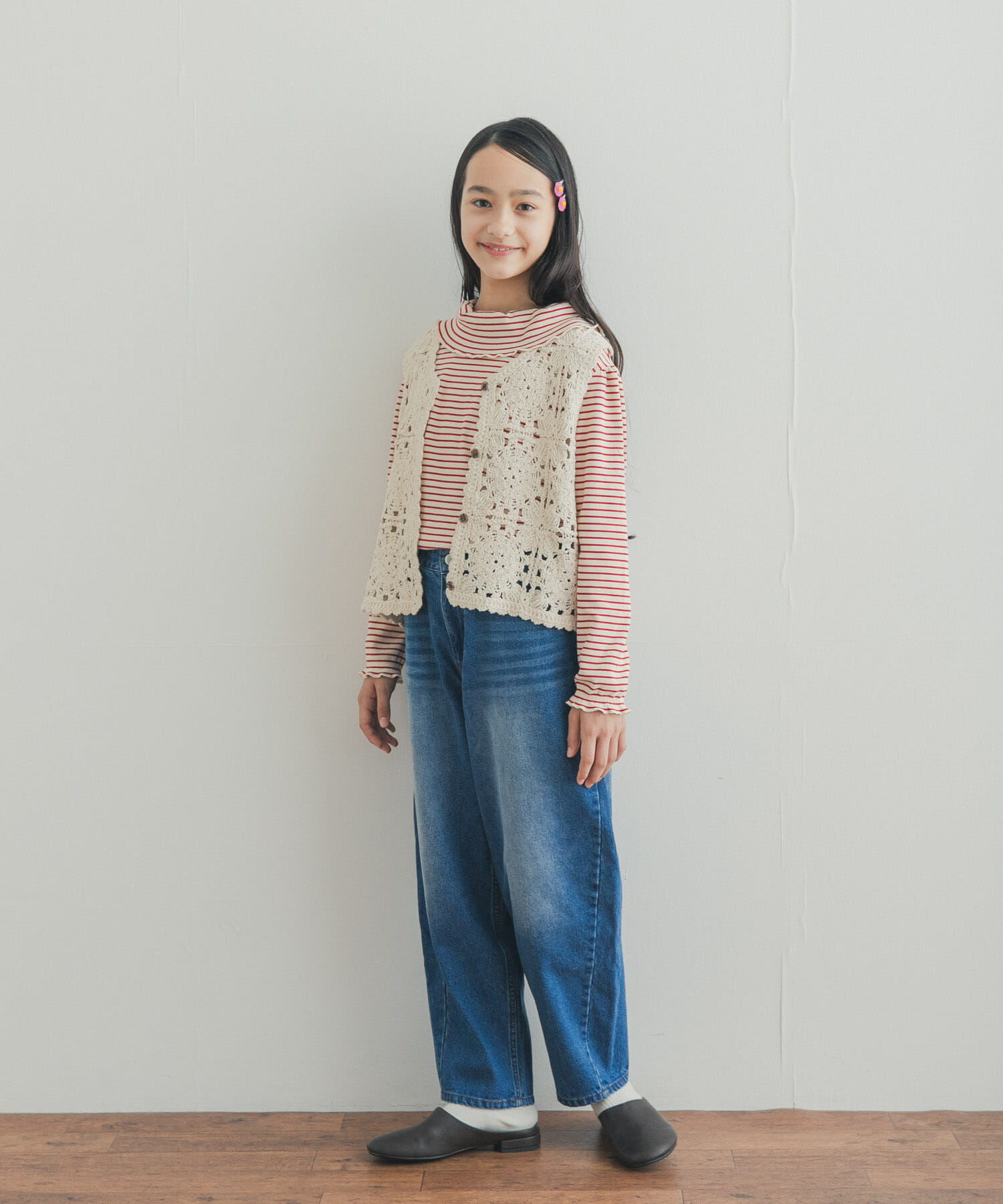 URBAN RESEARCH DOORS「『150サイズ』クロシェベスト(KIDS)」|ニット・セーター|