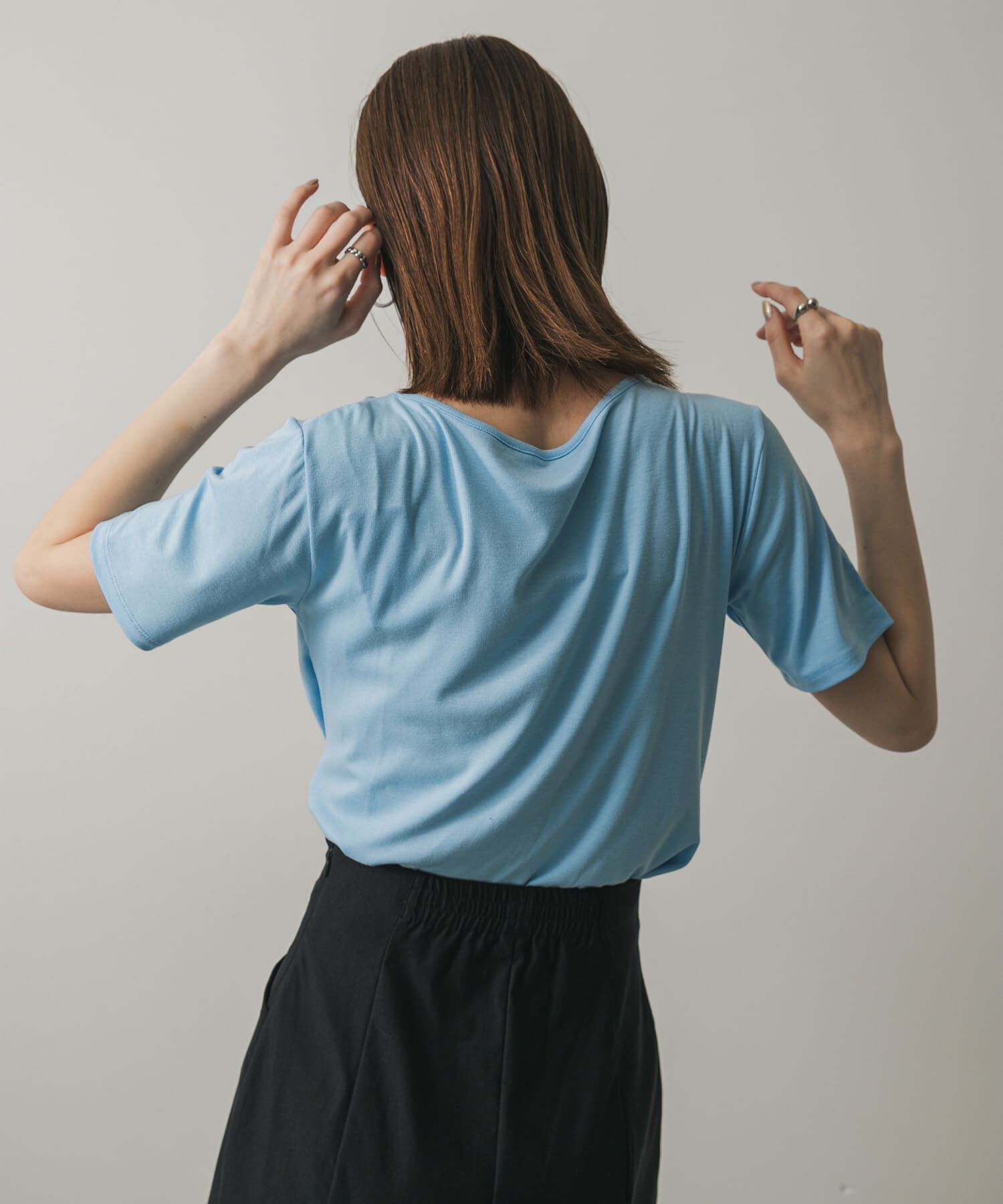 SENSE OF PLACE by URBAN RESEARCH「アシメドレープトップ(半袖)」|Tシャツ・カットソー|