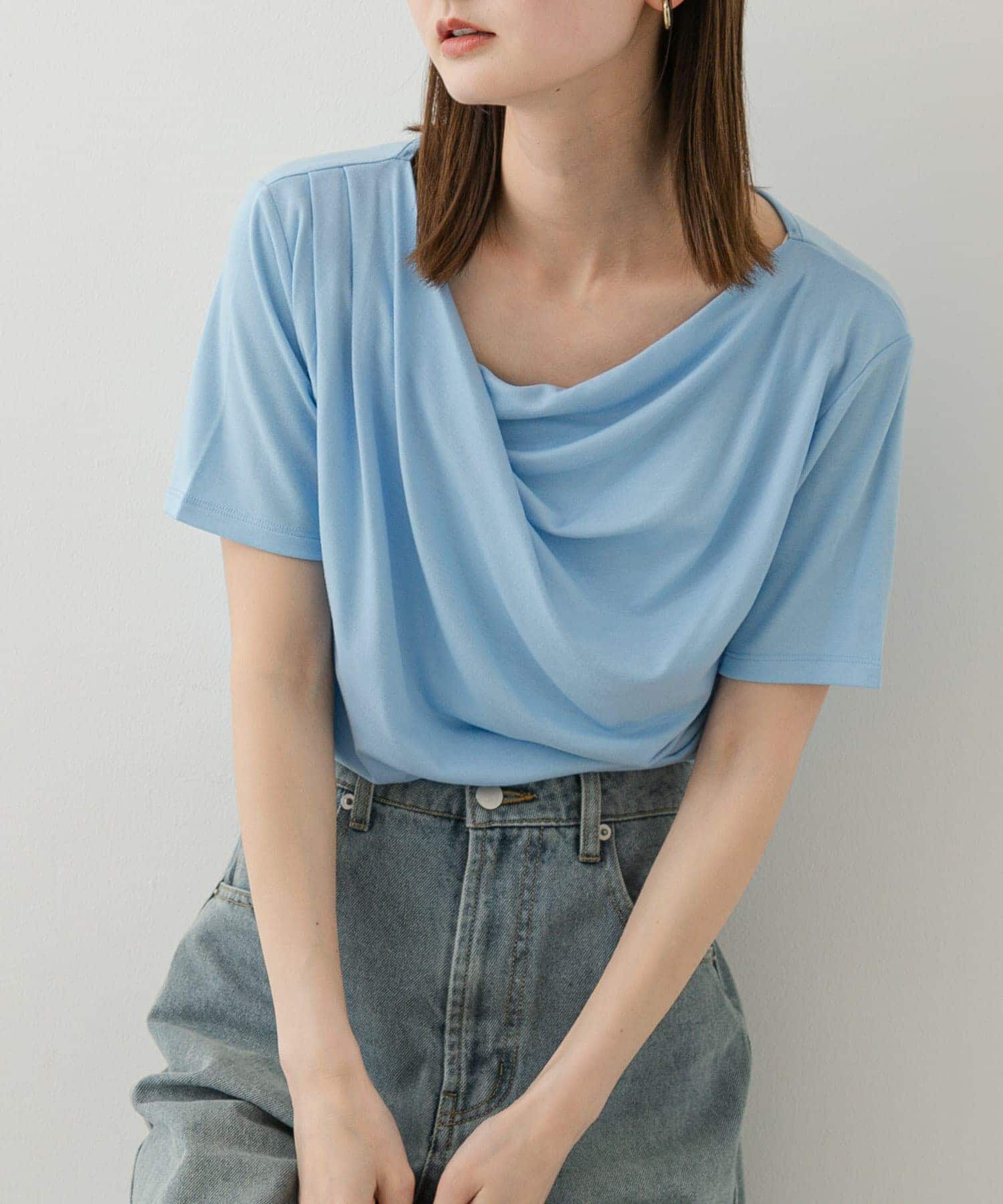 SENSE OF PLACE by URBAN RESEARCH「アシメドレープトップ(半袖)」|Tシャツ・カットソー|