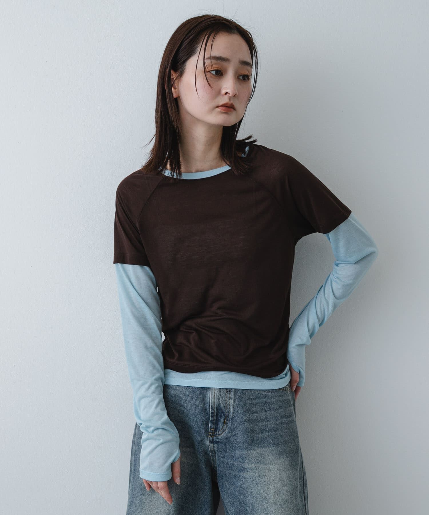 SENSE OF PLACE by URBAN RESEARCH「ハイショクレイヤードコンパクトトップ」|Tシャツ・カットソー|