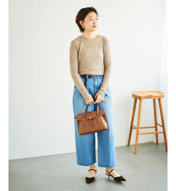 le.coeur blanc「《手洗い可能》シアーリブロングスリーブTシャツ」|Tシャツ・カットソー|