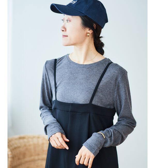 le.coeur blanc「《手洗い可能》シアーリブロングスリーブTシャツ」|Tシャツ・カットソー|