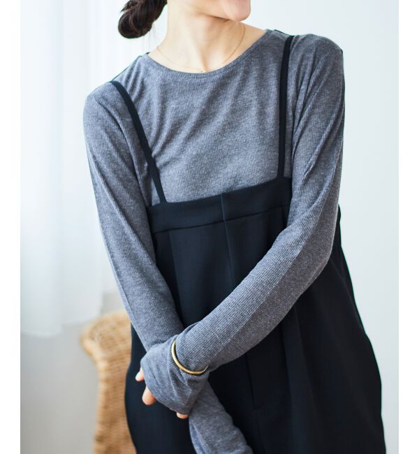 le.coeur blanc「《手洗い可能》シアーリブロングスリーブTシャツ」|Tシャツ・カットソー|